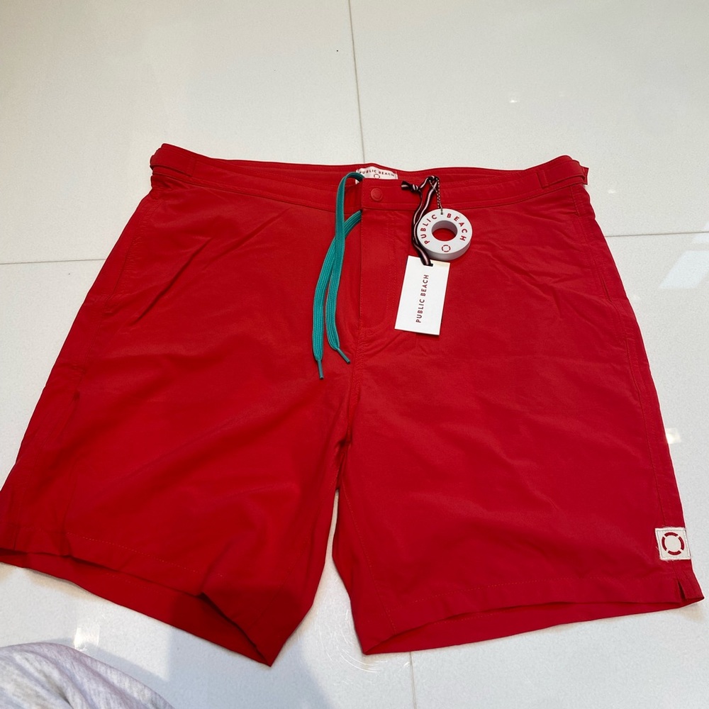Men’s public beach swim trunks